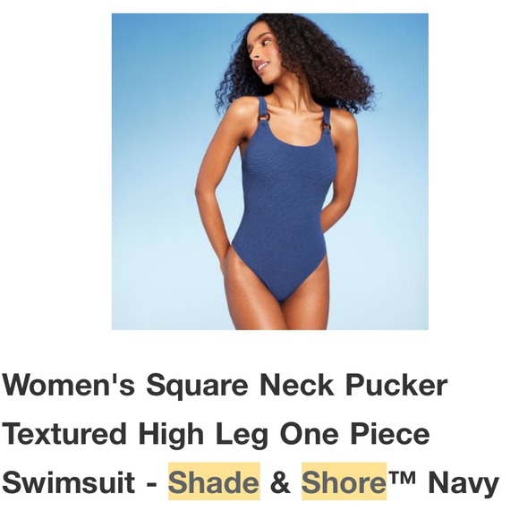 Shade & Shore Navy One Piece Swimsuit - Picture 2 of 6